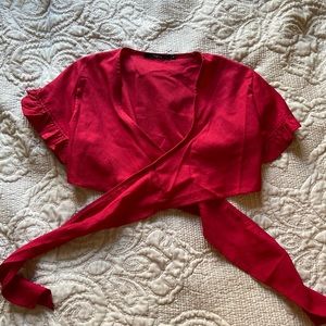 Red crop top
